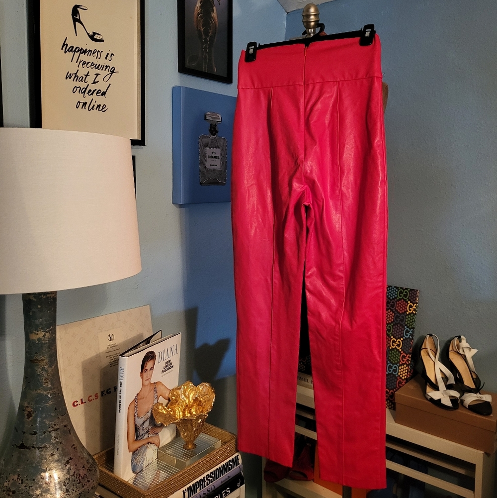 Amanda Uprichard Romana Pants in Lipstick - Picture 3 of 10